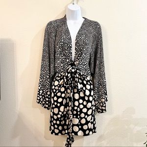 Issa London black & white polka dot dress